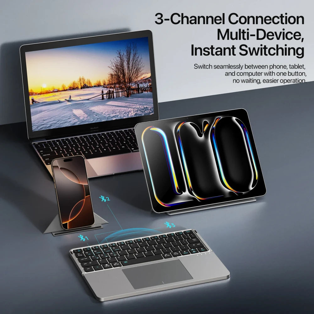 Foldable Bluetooth Keyboard Touchpad