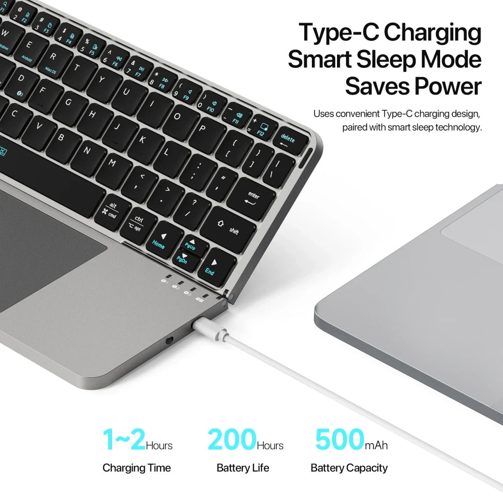 Foldable Bluetooth Keyboard Touchpad