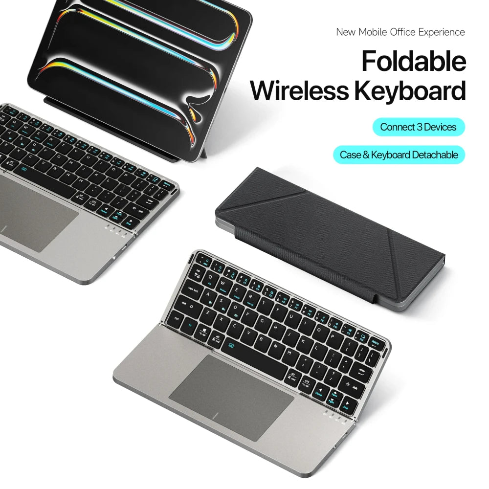 Foldable Bluetooth Keyboard Touchpad